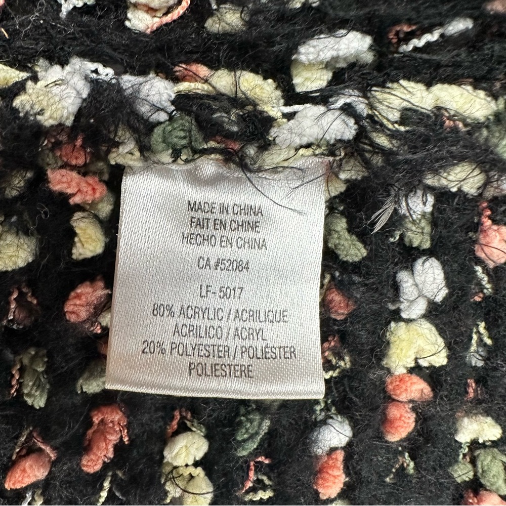 La Fee Verte Anthropologie Oona Confetti Eyelash  Open Front Cardigan Office - Picture 6 of 9